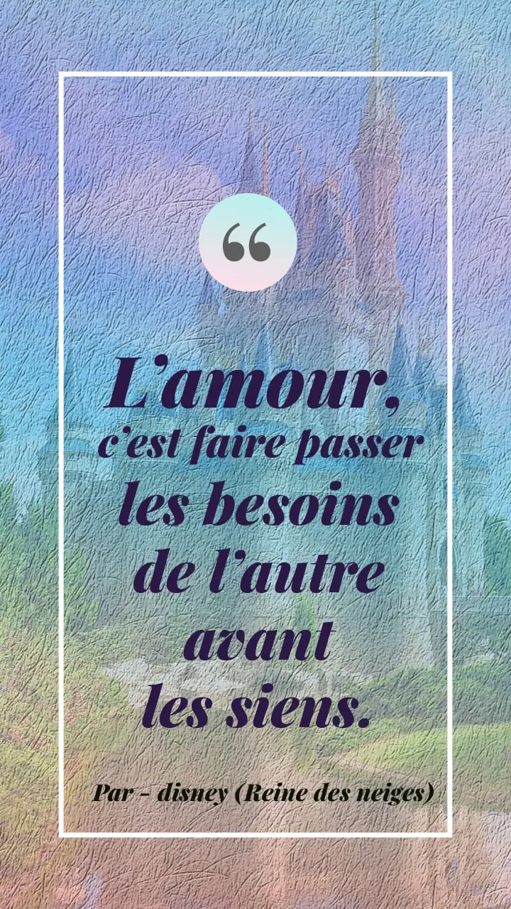 Citation d’amour par Disney 